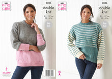 Load image into Gallery viewer, King Cole Double Knit Knitting Pattern - Ladies Sweaters (6036)