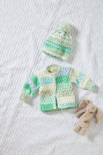 Load image into Gallery viewer, King Cole Aran Knitting Pattern - Baby Dress Jacket Hat &amp; Blanket (6049)