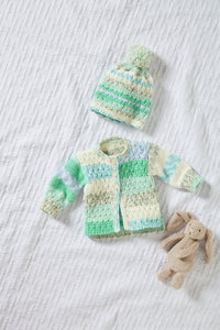 King Cole Aran Knitting Pattern - Baby Dress Jacket Hat & Blanket (6049)
