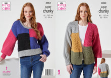 Load image into Gallery viewer, King Cole Super Chunky Knitting Pattern - Ladies Cardigan &amp; Sweater (6063)
