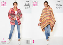 Load image into Gallery viewer, King Cole Chunky Knitting Pattern - Ladies Cardigan or Poncho (6073)