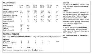 King Cole Chunky Knitting Pattern - Ladies Cardigan or Poncho (6073)
