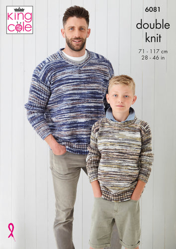 King Cole DK Knitting Pattern - Mens Sweaters (6081)