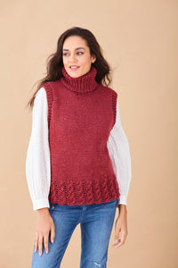 King Cole Chunky Knitting Pattern – Ladies Button Up Jacket & Tank Top (6109)