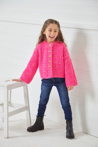 King Cole Double Knitting Pattern - Childrens Sweater & Cardigan (6133)