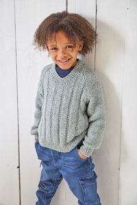 King Cole Knitting Pattern - Kids Sweater & Slipover (6155)