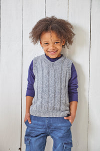 King Cole Knitting Pattern - Kids Sweater & Slipover (6155)