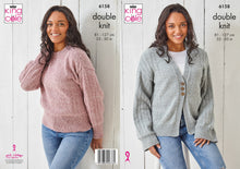 Load image into Gallery viewer, King Cole Double Knitting Pattern - Ladies Cardigan &amp; Sweater (6158)