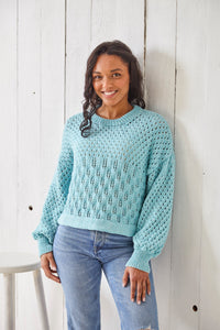 King Cole Double Knitting Pattern - Ladies Lace Sweaters (6159)