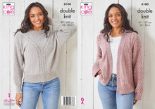 Load image into Gallery viewer, King Cole Double Knitting Pattern - Ladies Cardigan &amp; Sweater (6160)