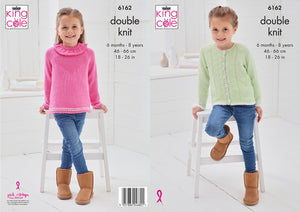 King Cole Double Knitting Pattern - 6162 Kids Sweater & Cardigan