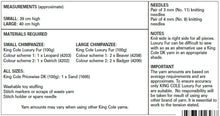Load image into Gallery viewer, King Cole Luxury Fur &amp; DK Knitting Pattern - Chimpanzees (9125)