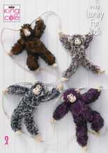 Load image into Gallery viewer, King Cole Luxury Fur &amp; DK Knitting Pattern - Chimpanzees (9125)