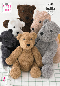 King Cole Truffle Knitting Pattern - Teddy Bears (9134)