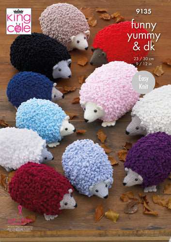King Cole Funny Yummy & DK Knitting Pattern - Hedgehogs (9135)