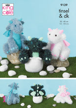 Load image into Gallery viewer, King Cole Tinsel Chunky &amp; DK Knitting Pattern - Dragons (9139)