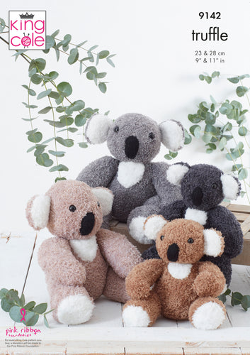 King Cole Truffle Knitting Pattern - Koala Bear Toys (9142)