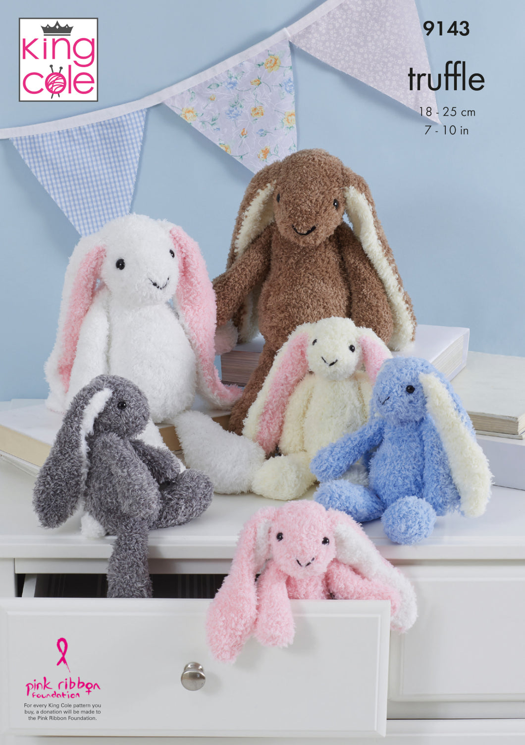 King Cole Truffle Knitting Pattern - Bunny Rabbit Toys (9143)