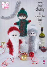 Load image into Gallery viewer, King Cole Tinsel Chunky Knitting Pattern - Wine Bottle Covers (9146)