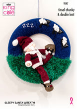 Load image into Gallery viewer, King Cole Tinsel Chunky Knitting Pattern - Sleepy Santa Wreath (9147)