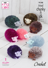 Load image into Gallery viewer, King Cole Tinsel Chunky Crochet Pattern - Hedgehogs (9148)