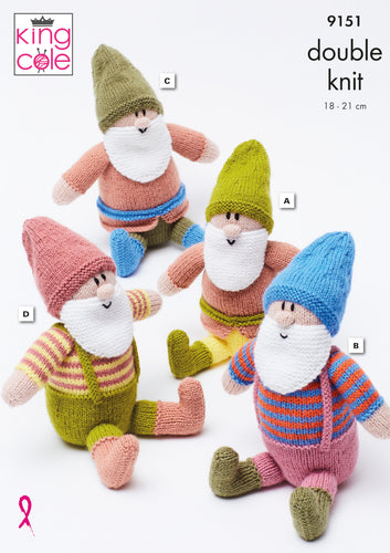 King Cole Double Knitting Pattern - Gnome Toys (9151)