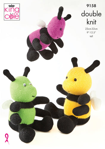 King Cole Double Knit Knitting Pattern - Bumble Bees (9158)