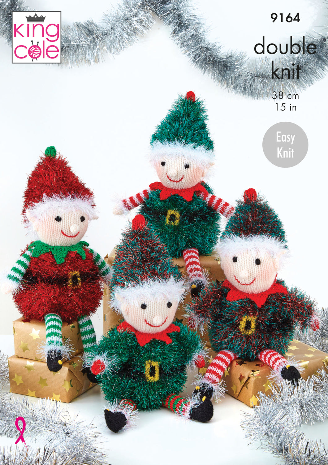 King Cole Tinsel & DK Knitting Pattern - Playful Elves (9164)