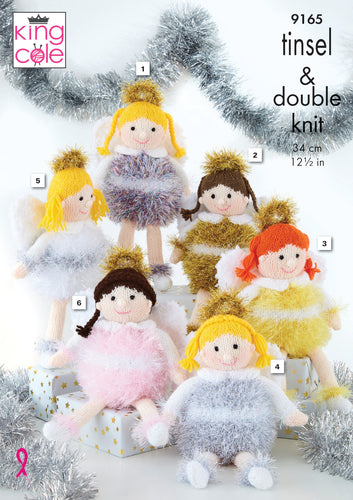 King Cole Tinsel & DK Knitting Pattern - Little Angels (9165)