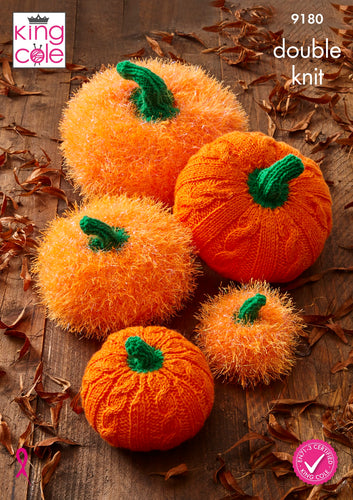 King Cole Tinsel Chunky Knitting Pattern – Halloween Pumpkin Stack (9180)