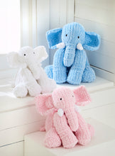 Load image into Gallery viewer, King Cole Super Yummy Stuffed Elephant Toys Knitting Pattern 9185