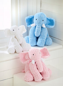 King Cole Super Yummy Stuffed Elephant Toys Knitting Pattern 9185