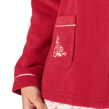 Load image into Gallery viewer, https://images.esellerpro.com/2278/I/164/896/BJ2325-slenderella-ladies-embroidered-boucle-fleece-bed-jacket-raspberry-close-up-2.jpg