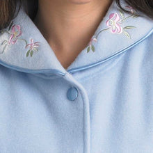 Load image into Gallery viewer, https://images.esellerpro.com/2278/I/120/550/BJ44601-slenderella-ladies-womens-floral-embroidery-bed-jacket-blue-close-up.jpg
