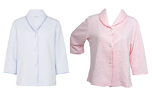 Load image into Gallery viewer, https://images.esellerpro.com/2278/I/138/907/BJ7300-slenderella-button-up-shawl-collar-mock-quilt-floral-bed-jacket-blue-pink-group-image.jpg