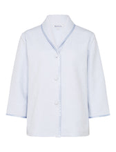 Load image into Gallery viewer, https://images.esellerpro.com/2278/I/138/907/BJ7300-slenderella-button-up-shawl-collar-mock-quilt-floral-bed-jacket-blue.jpg