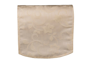 Cream Satin Damask Floral Chair Back