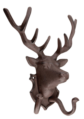 Cast Iron Stag Head Coat Rack or Hooks (29cm x 12cm)