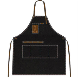 Denim Tool Garden Apron with 4 Pockets & Faux Suede Ties (83cm x 65cm)