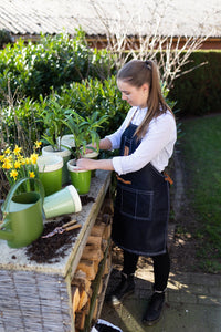 Denim Tool Garden Apron with 4 Pockets & Faux Suede Ties (83cm x 65cm)