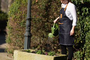 Denim Tool Garden Apron with 4 Pockets & Faux Suede Ties (83cm x 65cm)