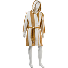 Load image into Gallery viewer, https://images.esellerpro.com/2278/I/101/535/HC01300-mens-unisex-knee-length-striped-robe-coffee-white-2.jpg