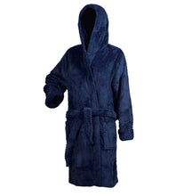Load image into Gallery viewer, https://images.esellerpro.com/2278/I/121/557/HC04328-slenderella-ladies-womens-waffle-fleece-dressing-gown-robe-hood-up-navy-blue.jpg