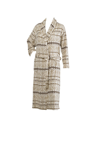 Slenderella Ladies Luxury Fairisle Print Dressing Gown with Shawl Collar (Small)