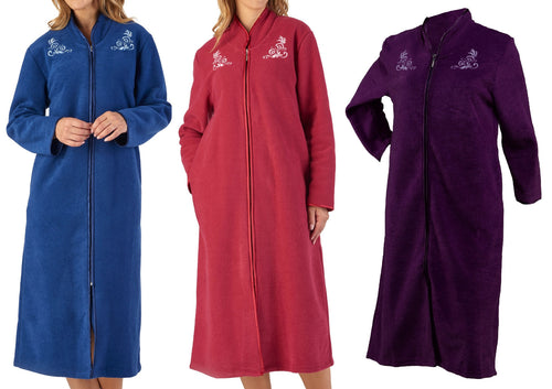 Fleece Dressing Gown With Zip