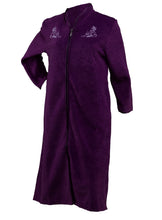 Load image into Gallery viewer, https://images.esellerpro.com/2278/I/165/086/HC2327-slenderella-ladies-zip-up-boucle-fleece-dressing-gown-plum.jpg