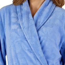 Load image into Gallery viewer, https://images.esellerpro.com/2278/I/177/276/HC3307-slenderella-ladies-womens-floral-embossed-shawl-collar-robe-blue-close-up-1.jpg