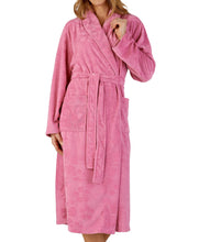 Load image into Gallery viewer, https://images.esellerpro.com/2278/I/177/276/HC3307-slenderella-ladies-womens-floral-embossed-shawl-collar-robe-pink.jpg