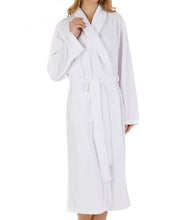 Load image into Gallery viewer, https://images.esellerpro.com/2278/I/177/276/HC3307-slenderella-ladies-womens-floral-embossed-shawl-collar-robe-white.jpg