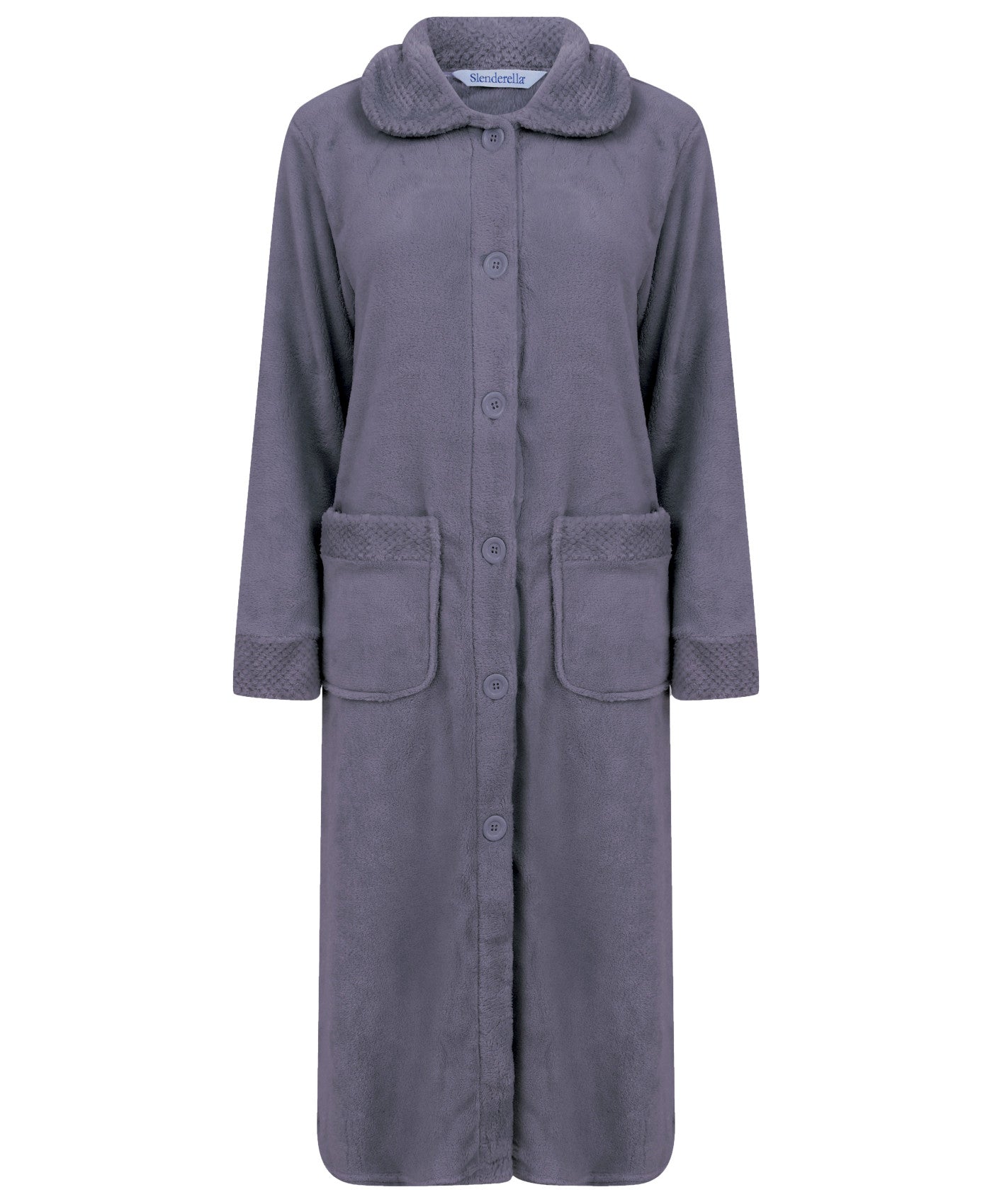 Slenderella Ladies Button Up Fleece Dressing Gown with Waffle Detail (Small - XXXL) Mill Outlets Slenderella Ladies Button Up Fleece Dressing Gown with Waffle Detail (Small - XXXL) Mill Outlets